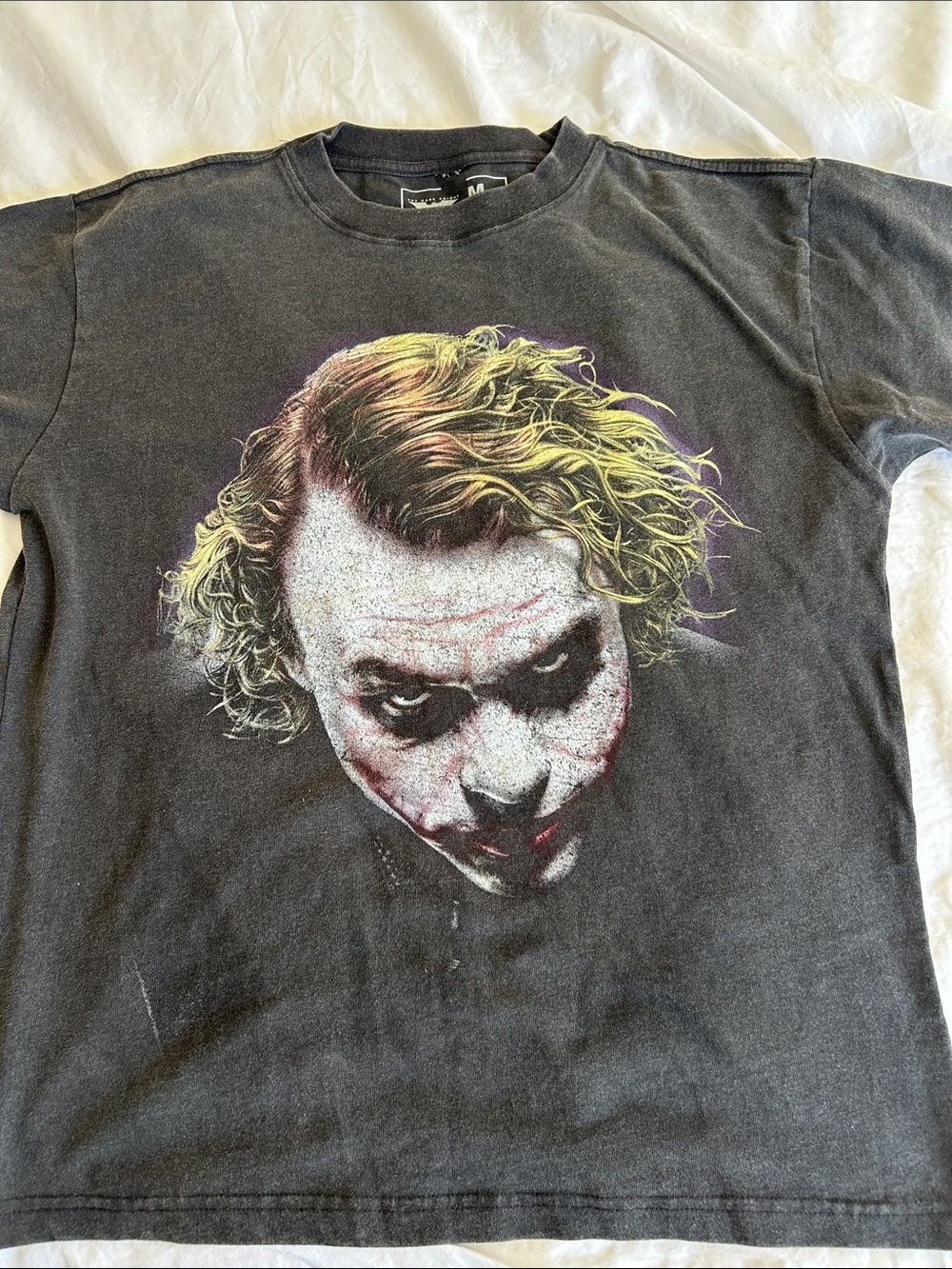 Men's Gray heavyweight Graphic Joker Face S/sTee Batman new civil civla CVLA